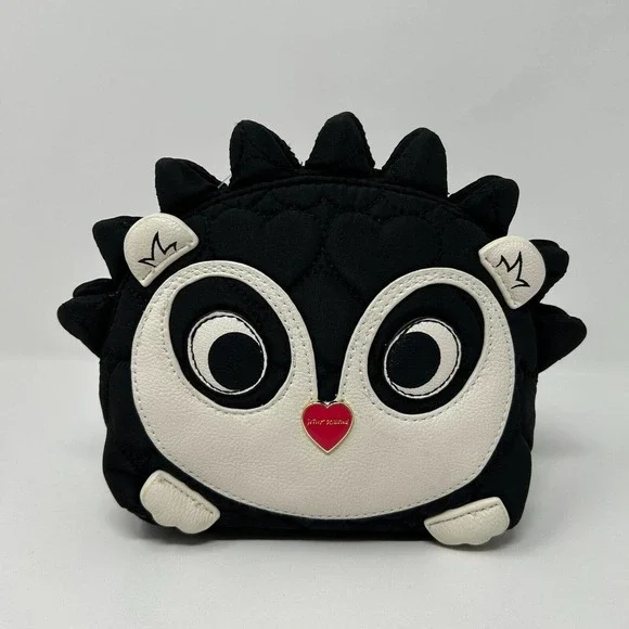 Betsey Johnson Pink Hedgehog Kitsch Cosmetic Pencil Travel Bag New with Tag - Picture 2 of 16